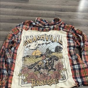 Plaid Woman’s Shirt with Nashville Graphic